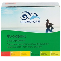 Флокфикс - 1кг - Коагулянт (флокулянт) для бассейна в картриджах по 125гр - 0908001 - Chemoform, Германия