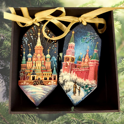 Набор ёлочных игрушек "Конфеты с росписью Палех-5"