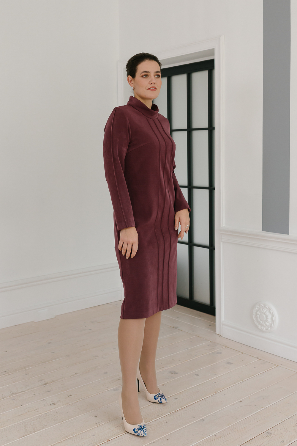 Трикотажное платье 3049АЕ, коричневый #76К053049АЕ