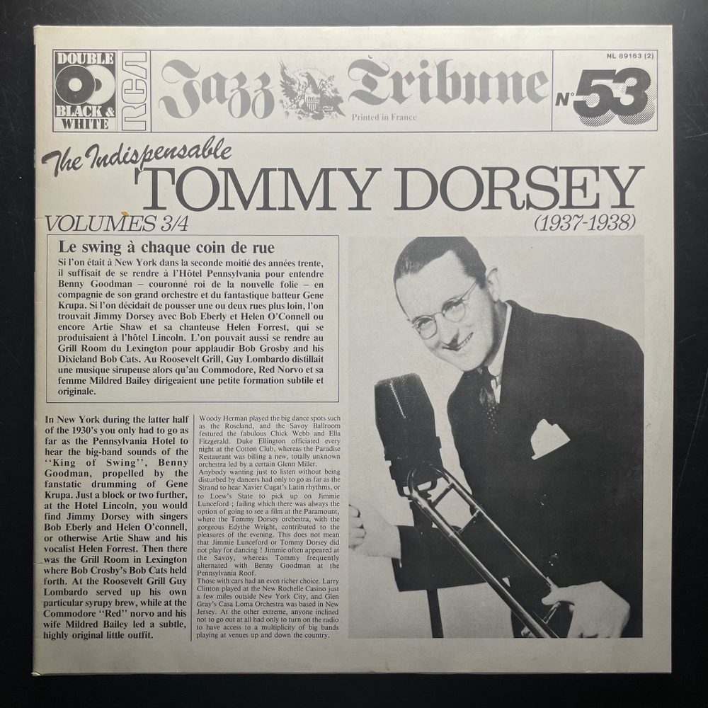 Tommy Dorsey ‎– The Indispensable Tommy Dorsey Volumes 3/4 (1937-1938) 2LP (Франция)
