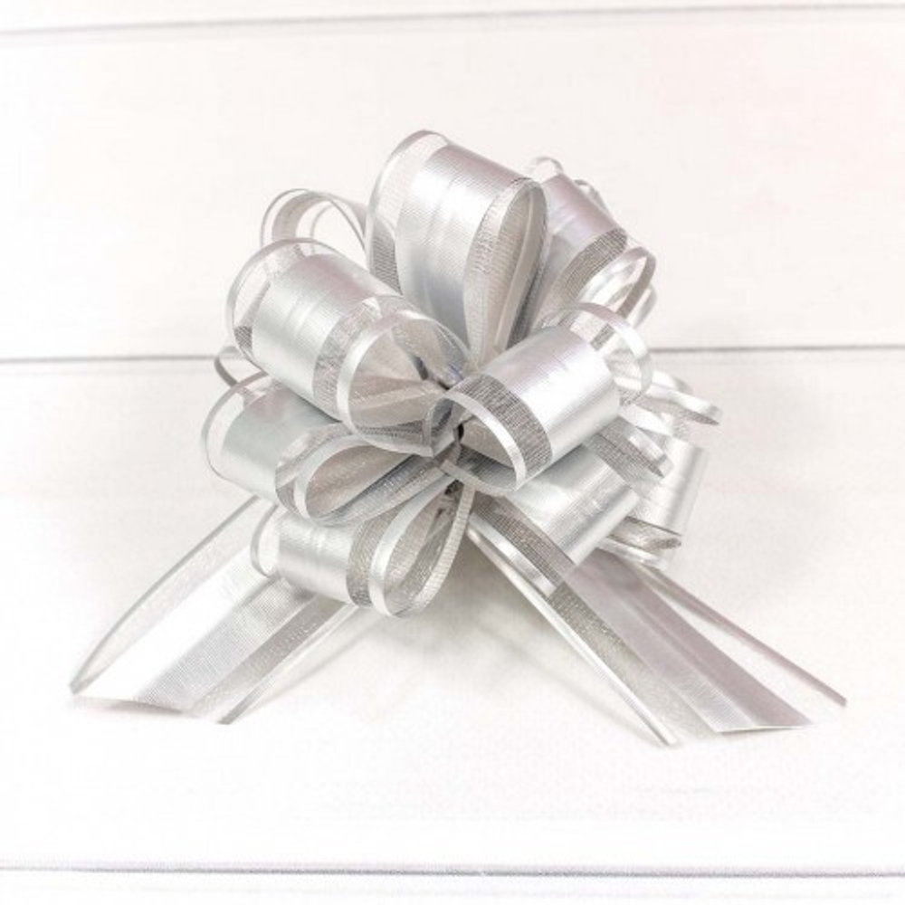 Бант Для Упаковки Подарка Ажурный 3 Х 3 См (серебро)
