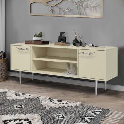 Тумба под ТВ Арт Колор matte 155см Стайл Сильвер Серый шелк матовый