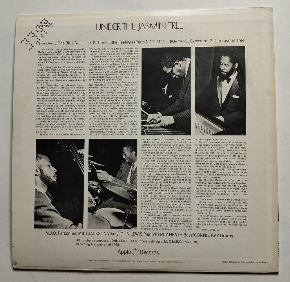 Винтажная виниловая пластинка LP The Modern Jazz Quartet Under The Jasmin Tree (USA 1969) EX