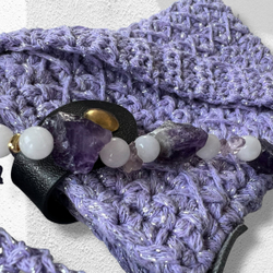 Сумка-чехол. Вставки из камней. Аметист и Розовый кварц