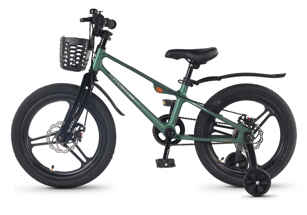 Велосипед 18" Maxiscoo SHARK PRO Зеленый Матовый (2026)