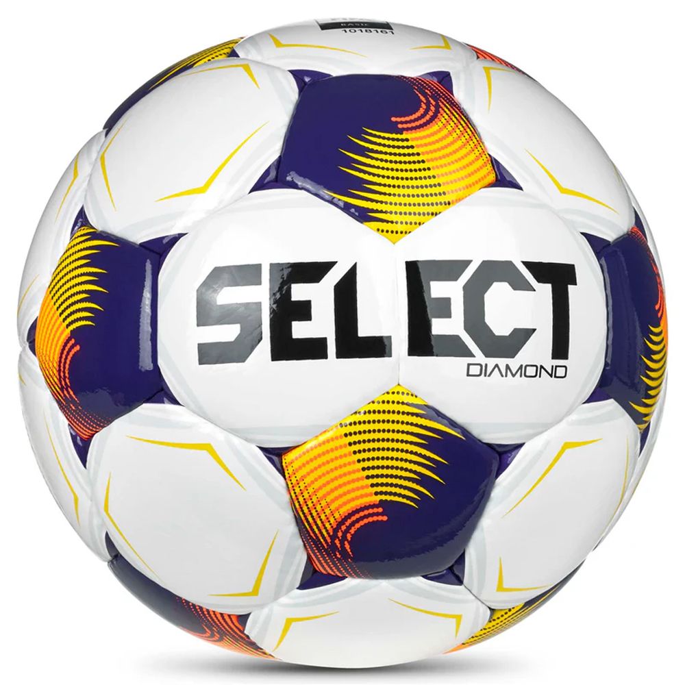 Мяч футб. SELECT Diamond V26, 0855371010, р.5, FIFA Basic, 32п, ТПУ, руч.сш, бело-оранж-фиолет