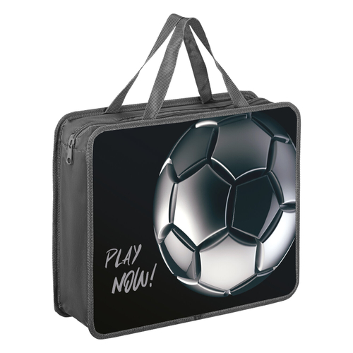 Папка на молнии с ручками BRAUBERG KIDS А4, 1 отделение, пластик, 100 мм, Score ball, 272118