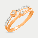 Кольцо для женщин из розового золота 585 пробы с фианитами (арт. РК3810)