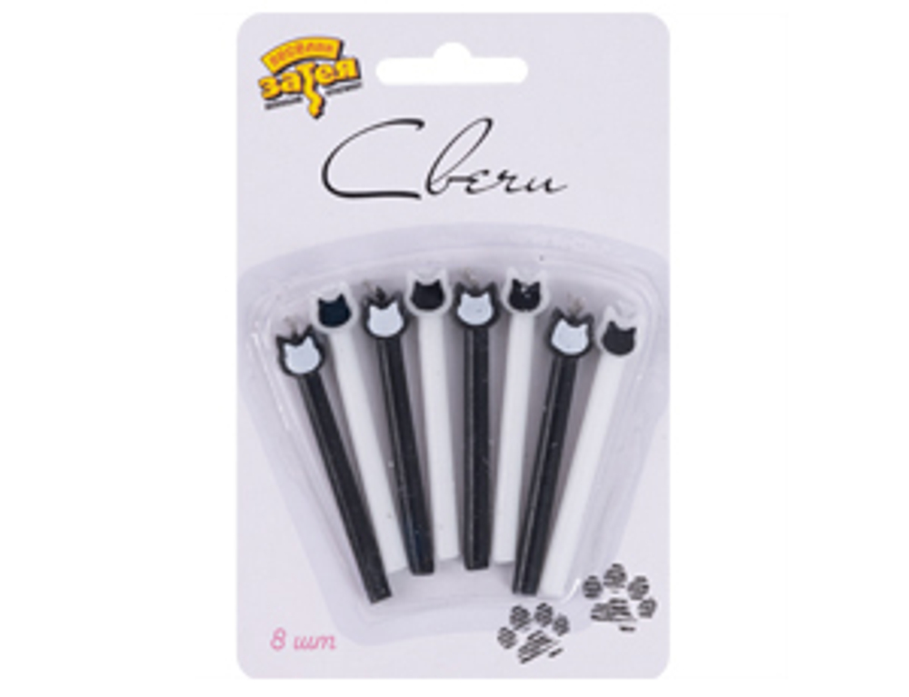 Свечи для торта Котики 6см 8шт