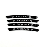 Наклейки Volvo черные объемные пластик (шильдик Вольво, 9х0,8см). Черные с серебристой надписью и лого Вольво - 4шт в комплекте