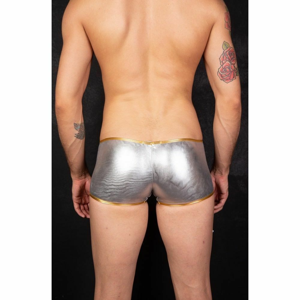 Мужские трусы хипсы серебристые с золотистой вставкой Cosmos Colors MR30_ GS