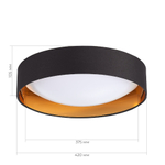 SLE201102-01 Светильник потолочный Черный, Золото/Белый LED 1*24W 4000K ORBIO