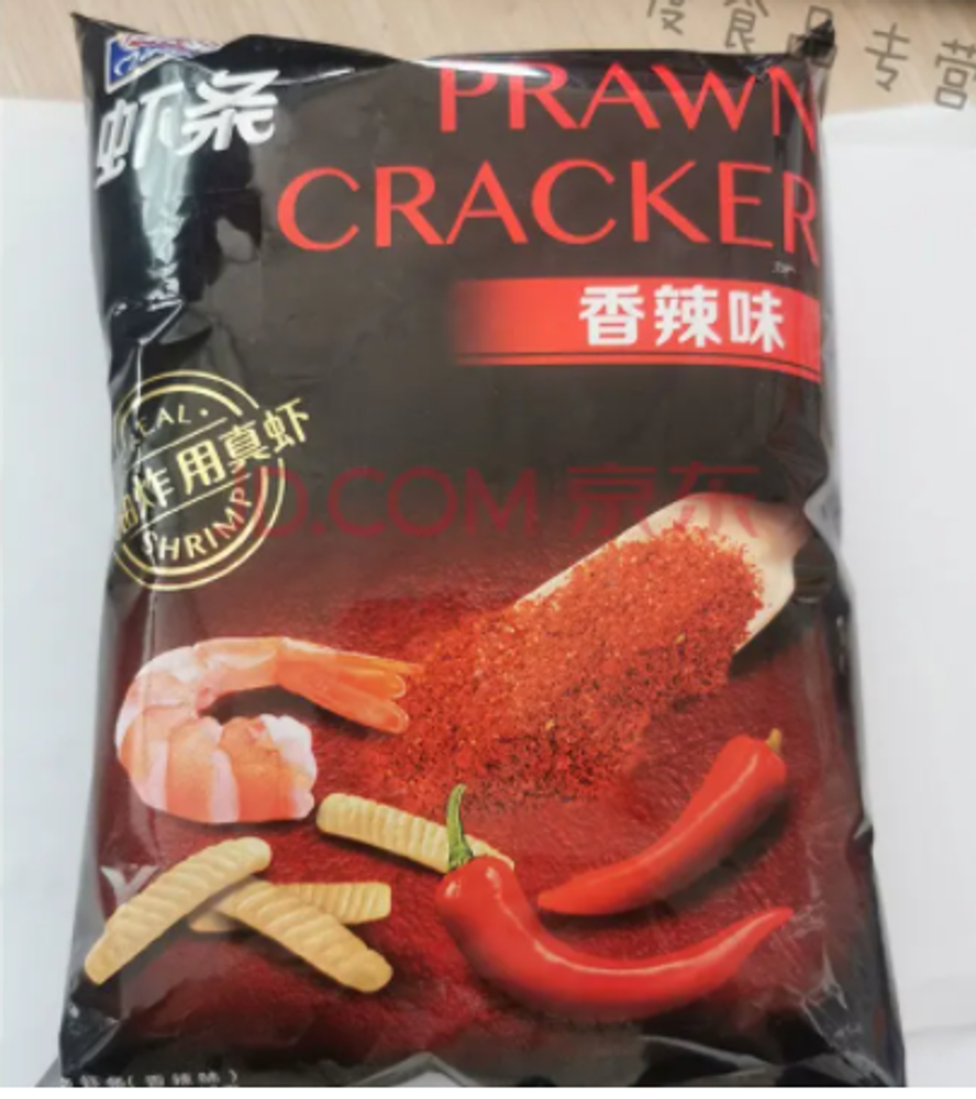 Крекеры со вкусом креветок пряные Qinqin 80г