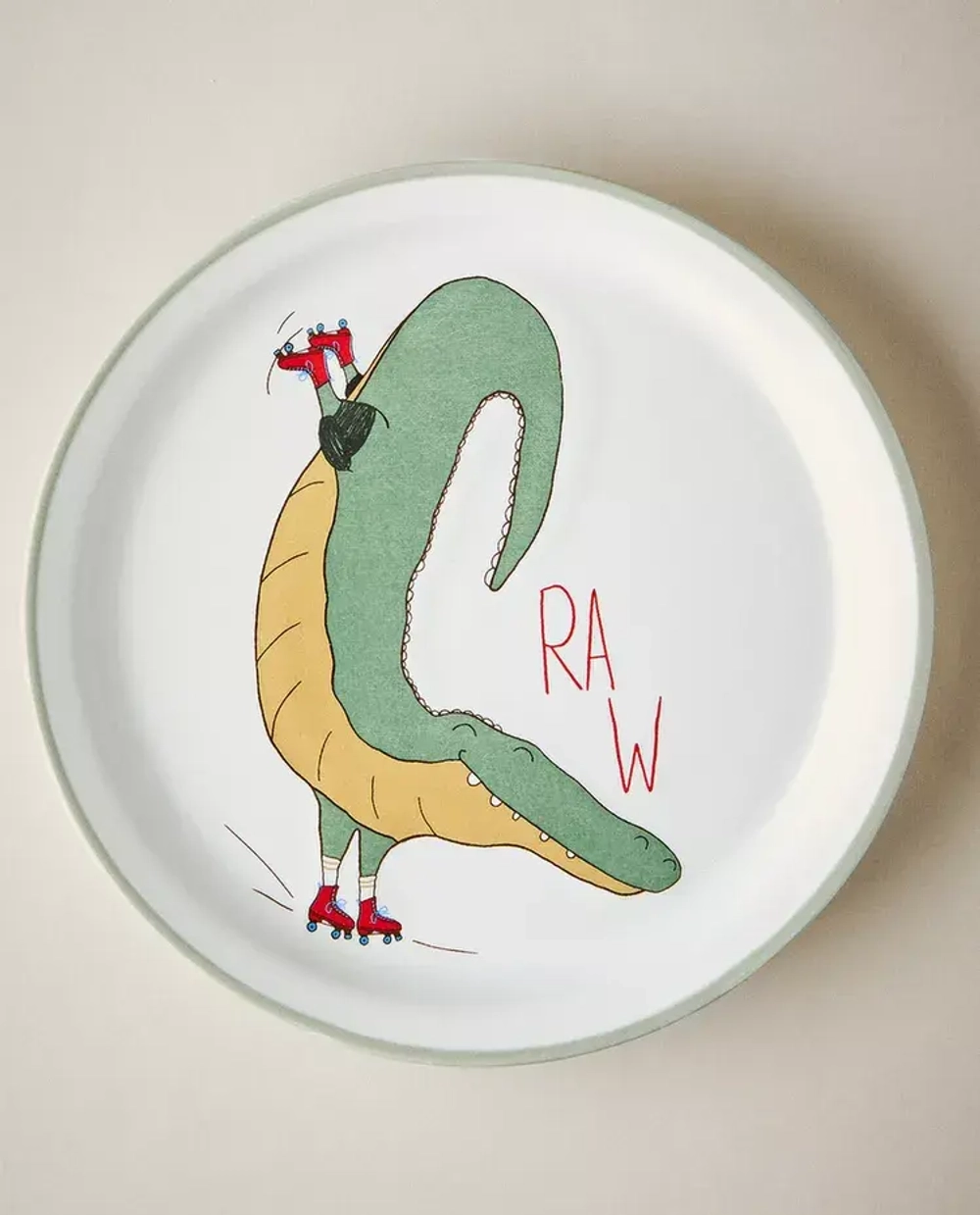 ZARA HOME ДЕТСКАЯ КЕРАМИЧЕСКАЯ ТАРЕЛКА С ПРИНТОМ «КРОКОДИЛ», РАЗНОЦВЕТНЫЙ