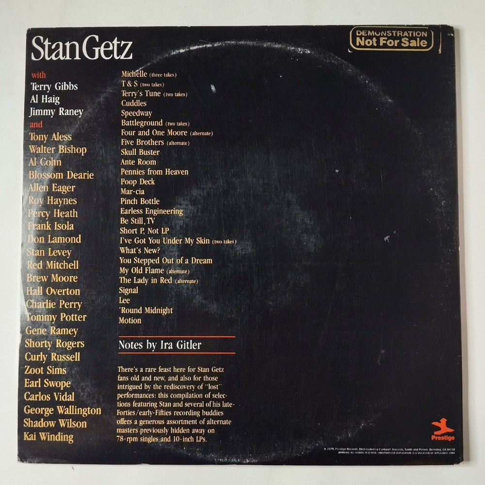 Винтажная виниловая пластинка LP Stan Getz and Friends Early (USA 1979)