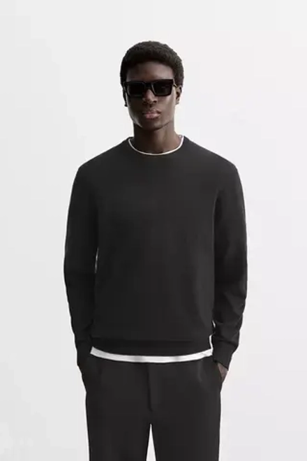 ZARA СВИТЕР ИЗ 100% КАШЕМИРА, ЧЕРНЫЙ