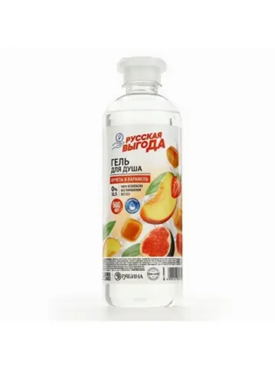 Гель для душа РУССКАЯ ВЫГОДА, 500 мл, аромат фруктов и карам