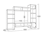 Стенка Александра-5 ЛДСП дуб золотистый/антрацит