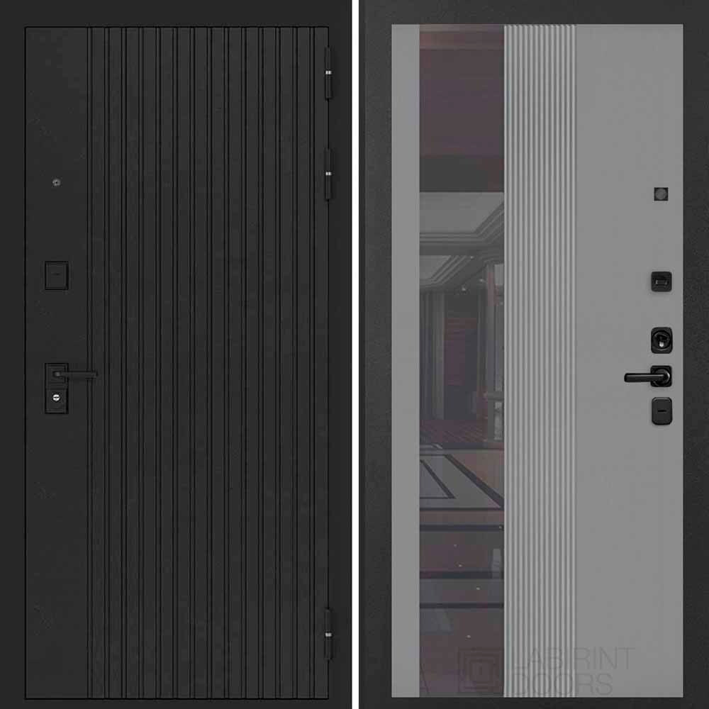 Дверь Входная Бункер BN-06 32 Зеркало тонировка Серый софт рельеф