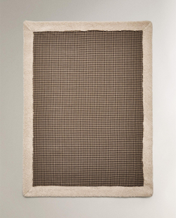 Zara Home плед из хлопка, зелёный, в клетку · 3338/004