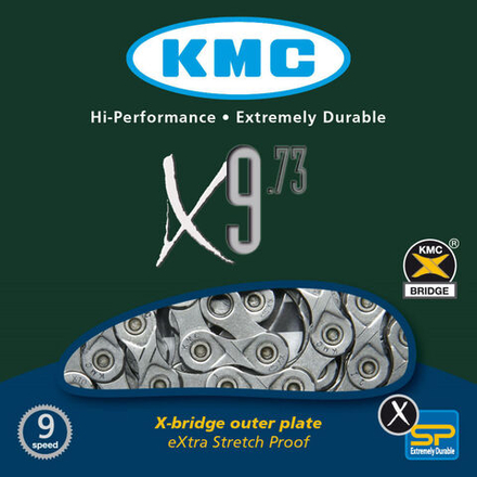 Цепь KMS X-9.73 1/2x11/128", 114зв., 9 скор., серая, инд. уп.