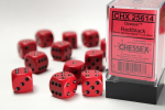 Chessex 12-D6 set (16mm) - Opaque Red/Black