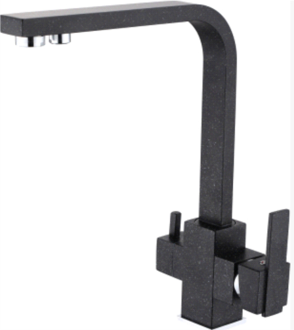 15004-C Смес. для кухни под фильт. выс. Г-обр. (ЧЕРН. КРАБ) ViEiR (10/1шт)