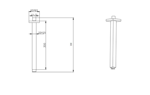 Держатель верхнего душа потолочный QUBIC COPPER BRUSHED
