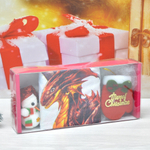 Подарочный набор 3 предмета: сувенирное полотенце, елочные игрушки "Дракон" в ассортименте"