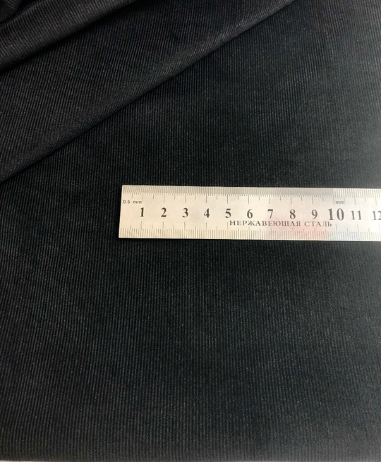 Вельвет, черный микро рубчик 1мм LR3/5#02