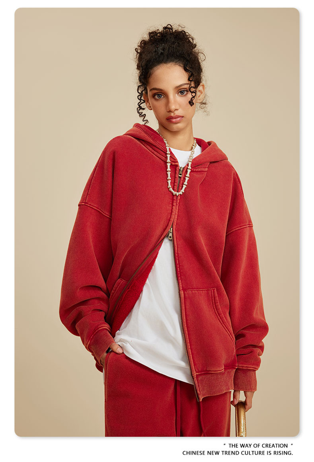 Женский американский модный брендовый костюм с эффектом потёртости и капюшоном,бархатная толстовка с двойной молнией