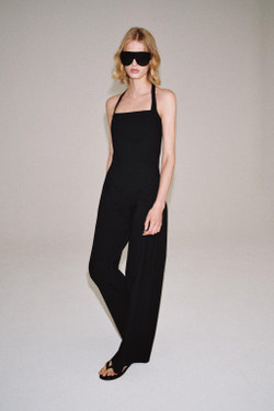 ZARA КОМБИНЕЗОН С ГОРЛОВИНОЙ ХАЛТЕР — ZW COLLECTION, ЧЕРНЫЙ