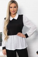 Блуза Жозетта (черно-белая) Б14839-3М LT Collection