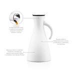 Термокувшин vacuum, 1 л, 29 см, белый матовый