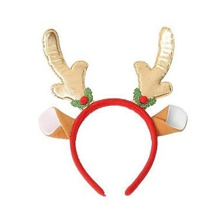 Ободок Оленьи рожки с ушками и ягодками