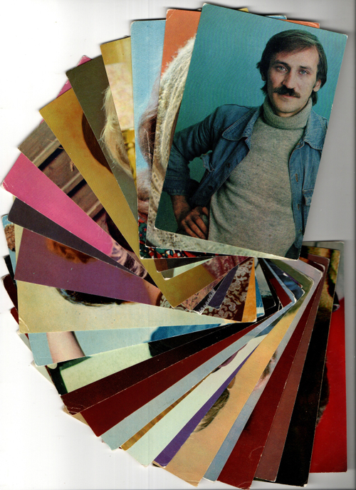 №127 Открытки Артисты и актёры СССР 1970–1980-е г. 25 штук. Цветные, чистые, без повторов
