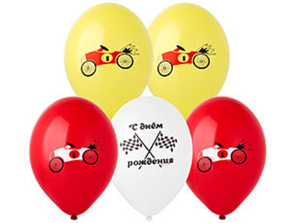 Шар с рисунком 14" С ДР Машинка Ретро 2ц
