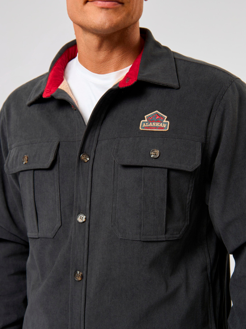 Рубашка вельвет Alaskan с меховой подкладкой, бордо L