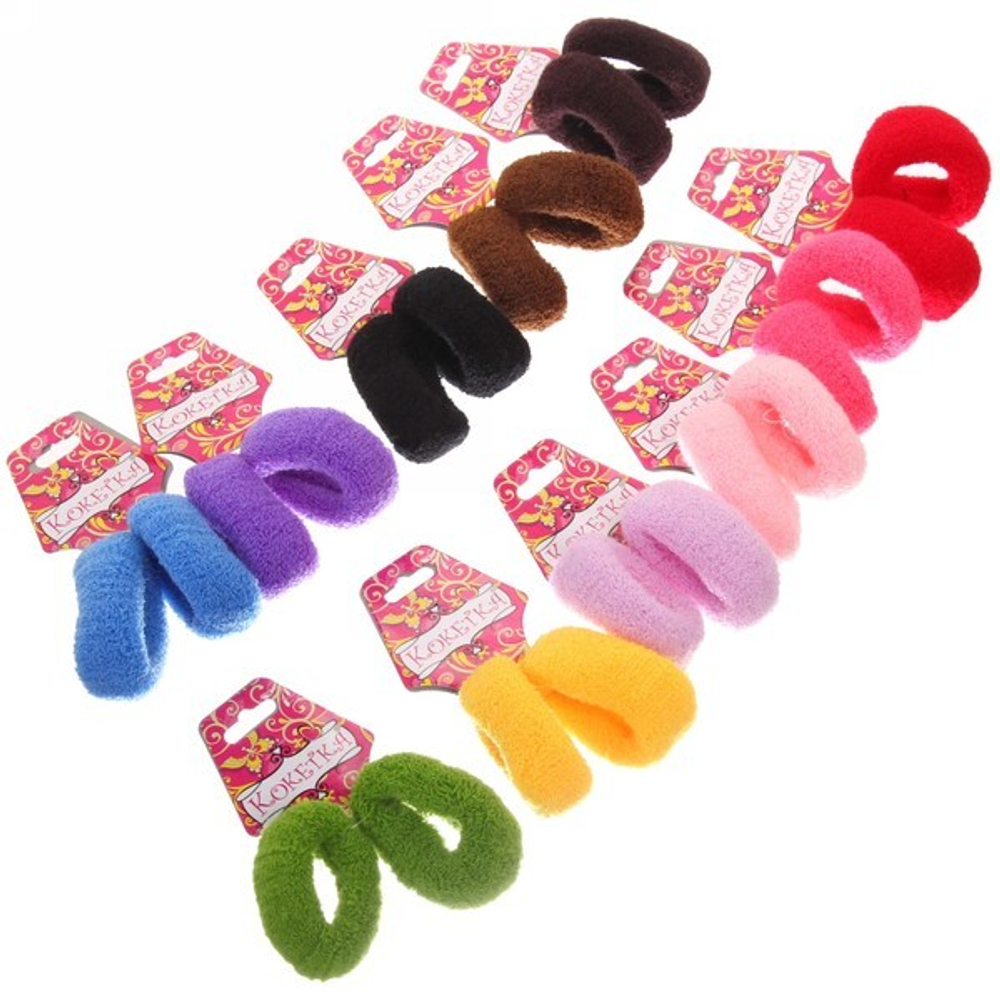 Резинки для волос 2шт «Кокетка - Классика», 6 цветов, 7*3,5см