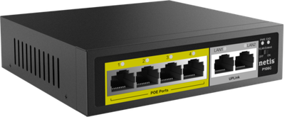 Неуправляемый PoE коммутатор Fast Ethernet netis P106C, 4 порта 100 Мбит/с PoE+