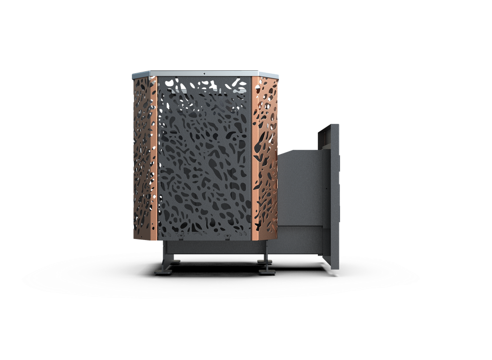 Банная печь Душа- 15 Сетка Леопард стекло