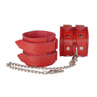 Красные кожаные оковы с цепочкой Sitabella BDSM Accessories 3071-2