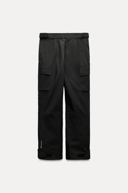 ZARA ВЕТРОЗАЩИТНЫЕ И ВОДОНЕПРОНИЦАЕМЫЕ БРЮКИ RECCO®, ЧЕРНЫЙ