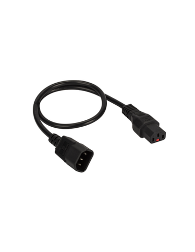 Шнур питания с блокировкой C13-C14, 3х0.75, 220В, 10А, черный, 1.5 метра