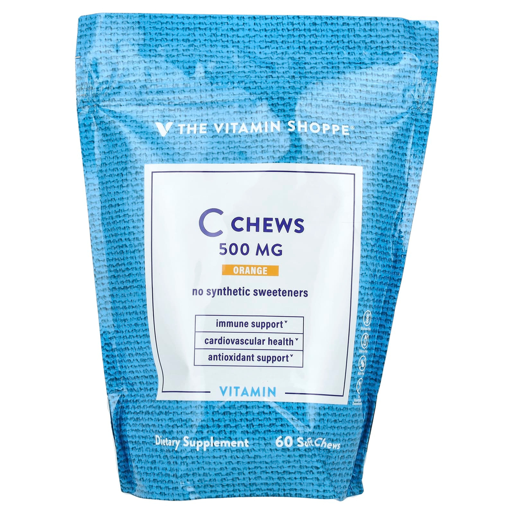 The Vitamin Shoppe, Жевательные таблетки с витамином C, апельсин, 60 жевательных таблеток
