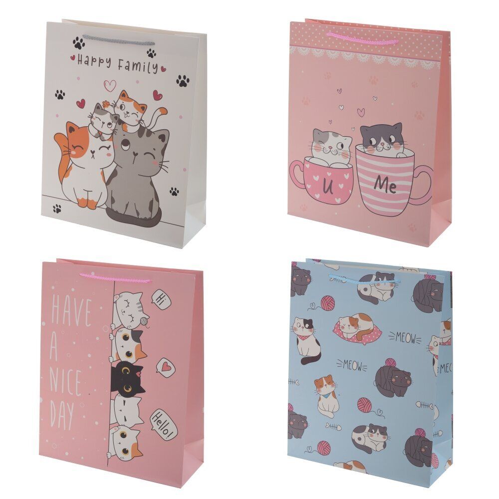 GAEM Пакет подарочный (бумага 210г/м2, блок микс 12шт), L18 W8,5 H24 см, 4в.