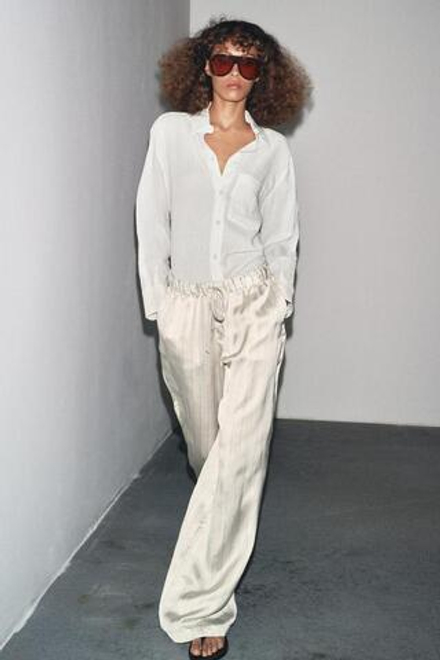 ZARA ПОЛОСАТЫЕ БРЮКИ В ПИЖАМНОМ СТИЛЕ — ZW COLLECTION, ПОЛОСКИ