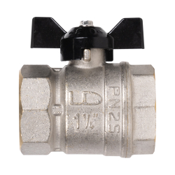 Кран шаровой латунный LD Pride 47.32.B-B.Б Ду 32 Ру 25 вн-вн, (бабочка)