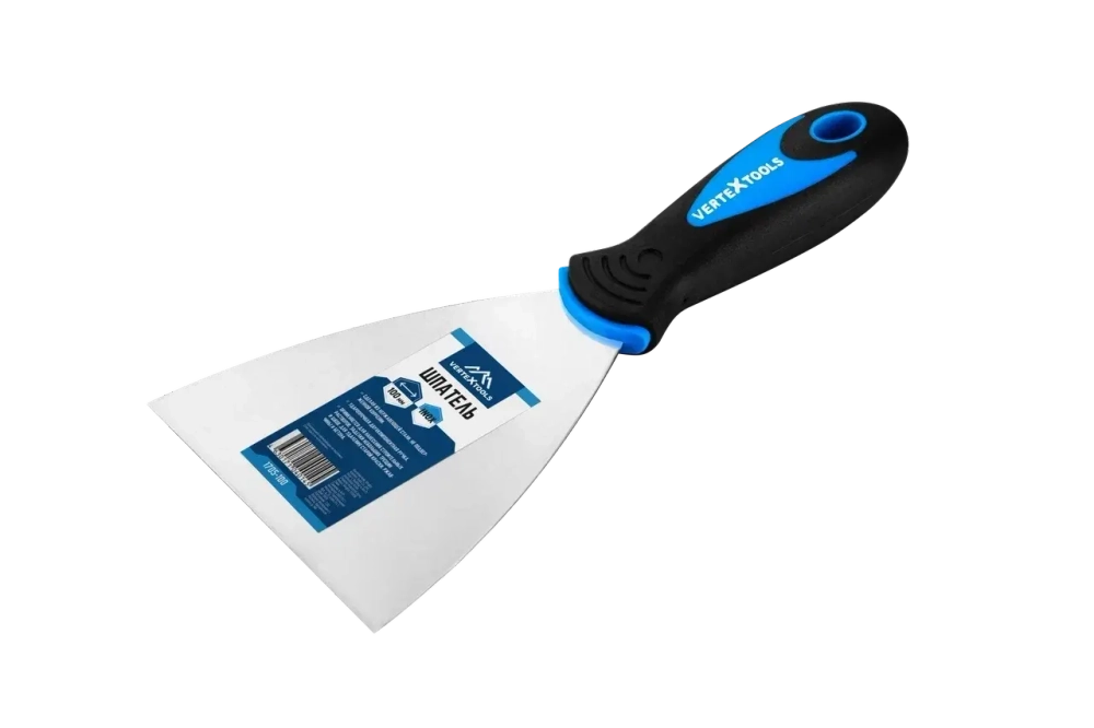 ШПАТЕЛЬ 100мм VERTEXTOOLS НЕРЖАВЕЮЩАЯ СТАЛЬ, ДВУХКОМПОНЕНТНАЯ РУЧКА