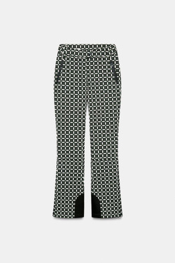 ZARA ВЕТРОЗАЩИТНЫЕ И ВОДОНЕПРОНИЦАЕМЫЕ БРЮКИ С ВЫСОКОЙ ПОСАДКОЙ, ЗЕЛЕНЫЙ/ЭКРЮ